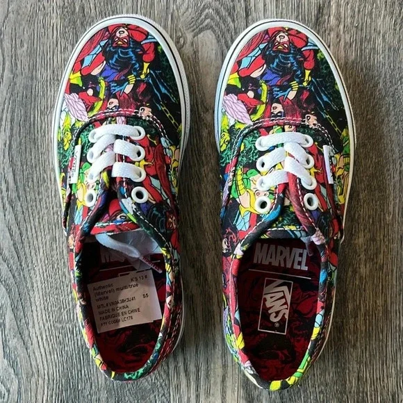Vans Shoes Authentic Red Marvel Avengers Kids Sneakers Size 13 Brand New - Picture 5 of 11